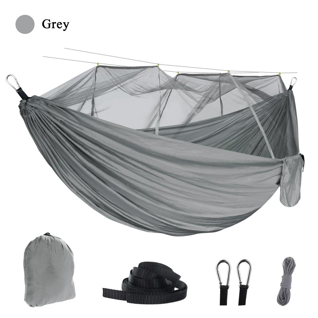 Hamac cu plasă de țânțari Hamac de camping în aer liber anti-țânțari cu plasă de țânțari 210T Pânză de parașută Hamac din nylon cu plasă criptată