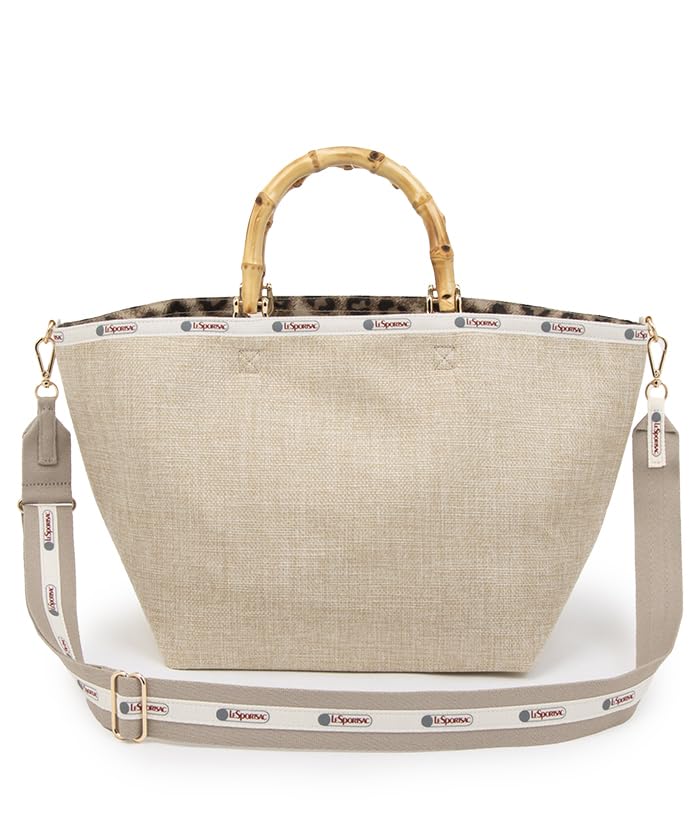 

Official Tote Bag MED BAMBOO TOTE Ecru Moon Raffia [LeSportsac] W/ST/2008 Women s