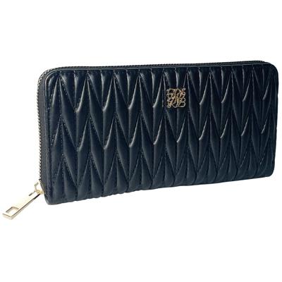 Crossmarberry Women's Long Wallet, Easy To Use, Cute, Large Capacity, Round Zipper, Black, Cute, Stylish, High-Quality, Quilted, Simple, Casual, R69,