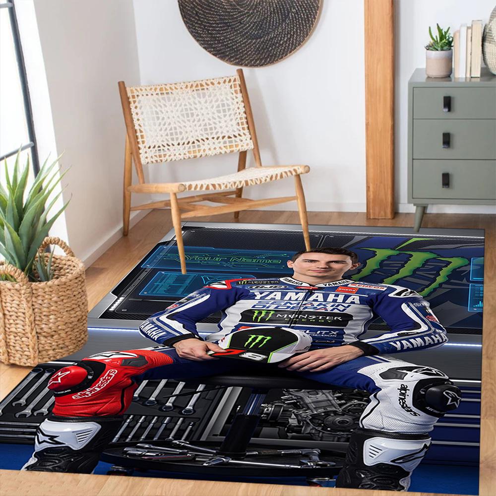 Jorge Lorenzo Customizable Name Area Rug Suitable For Hallway Dormitory Entryway Living Rooms Antislip Rug Anime Office Decor Best For Christmas