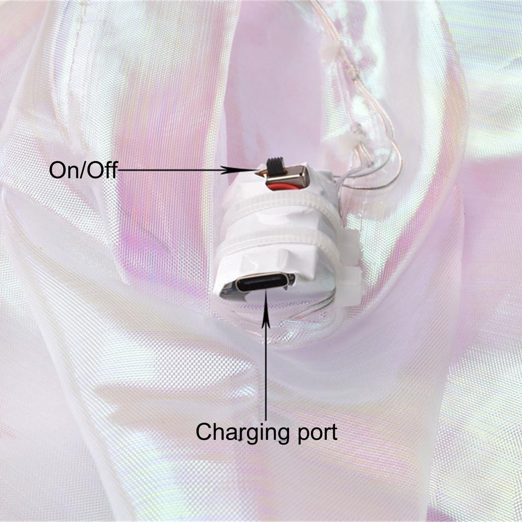 LED Light Up Worship Dance Flag with Extendable Poles Semi Circle Praise Church Banners for Adult and Girls Performances