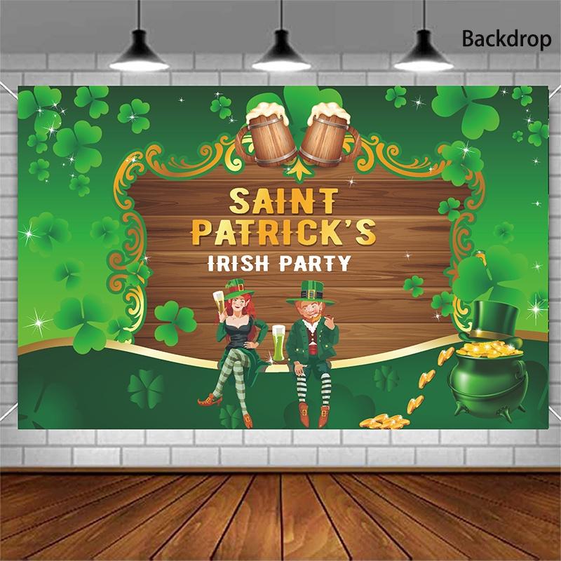 Theme Party Decor 180*115cm/70*45in St.patrick's Day Backdrop Banner Irish Festival Photo Background