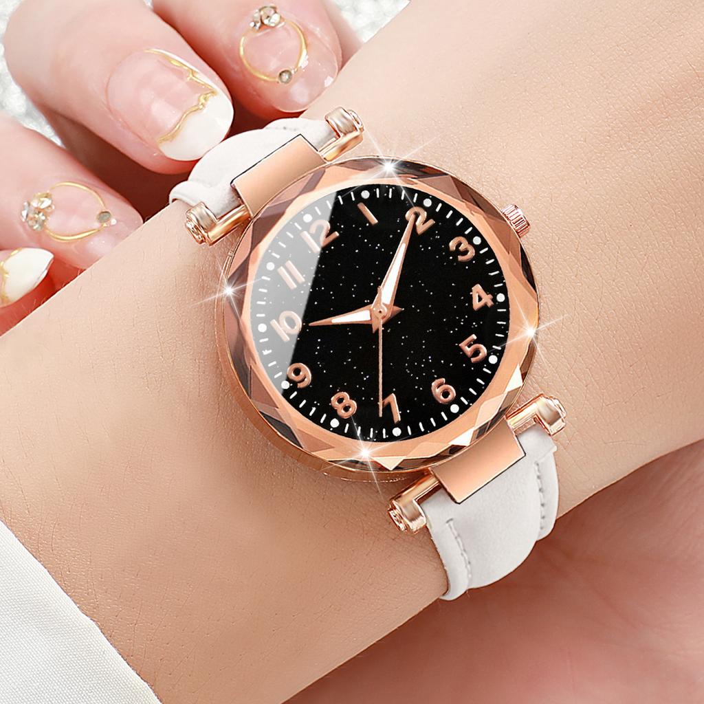Modny Zegarek Kwarcowy Damski z Arabską Tarczą Casualowy Skórzany Pasek Zegarki na Rękę dla Pań Zegar Reloj Mujer