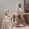 Ceramic Ornaments Abstract Hollow Curl Sculpture Modern Porcelain Artifact Decorative Figurines Room Decoration Accessories