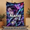 Custom Name Personalized Demon Slayer Print Blanket, Home Decor, Bedroom, Sofa, Camping, Couch, Gifts for Birthday ChristmasEnthusiasts