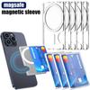 Klarer magnetischer Kartenhalter Geldbörse Hülle für Magsafe iPhone 15 16 14 13 12 Pro Max 16Plus 13 Mini Samsung Handy Hartschalenhülle