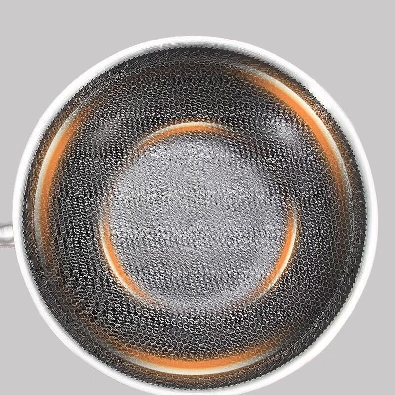 ZISIZ 316 Stainless Steel Honeycomb Non-Stick Wok