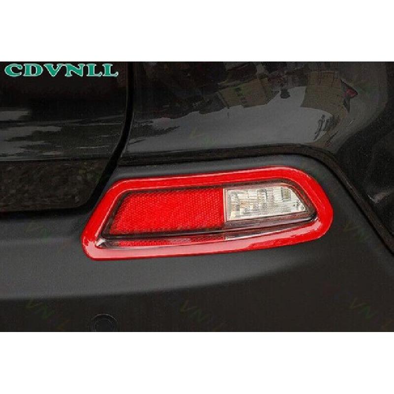 For Jeep Cherokee - Bright Red Car Rear Fog light Decor Frame Trim 2PCS