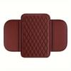 PU Leather Car Armrest Box Heightening Pad with Side Storage Bag Car Armrest Box Cushion Organizer Car Interior Accessories
