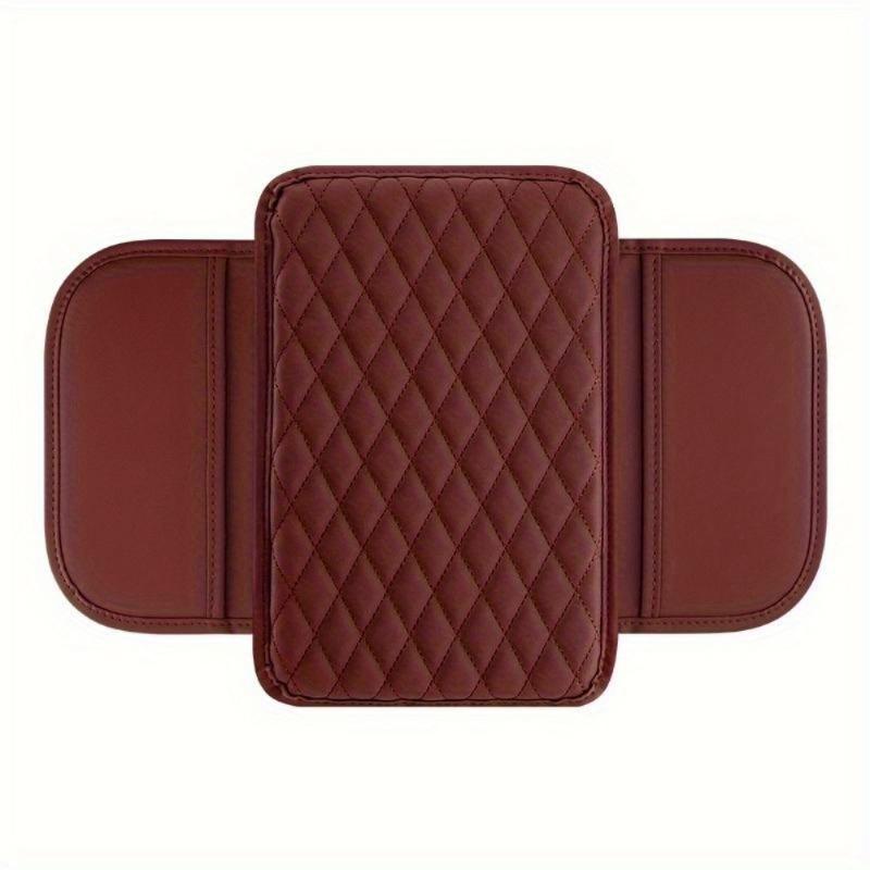 PU Leather Car Armrest Box Heightening Pad with Side Storage Bag Car Armrest Box Cushion Organizer Car Interior Accessories