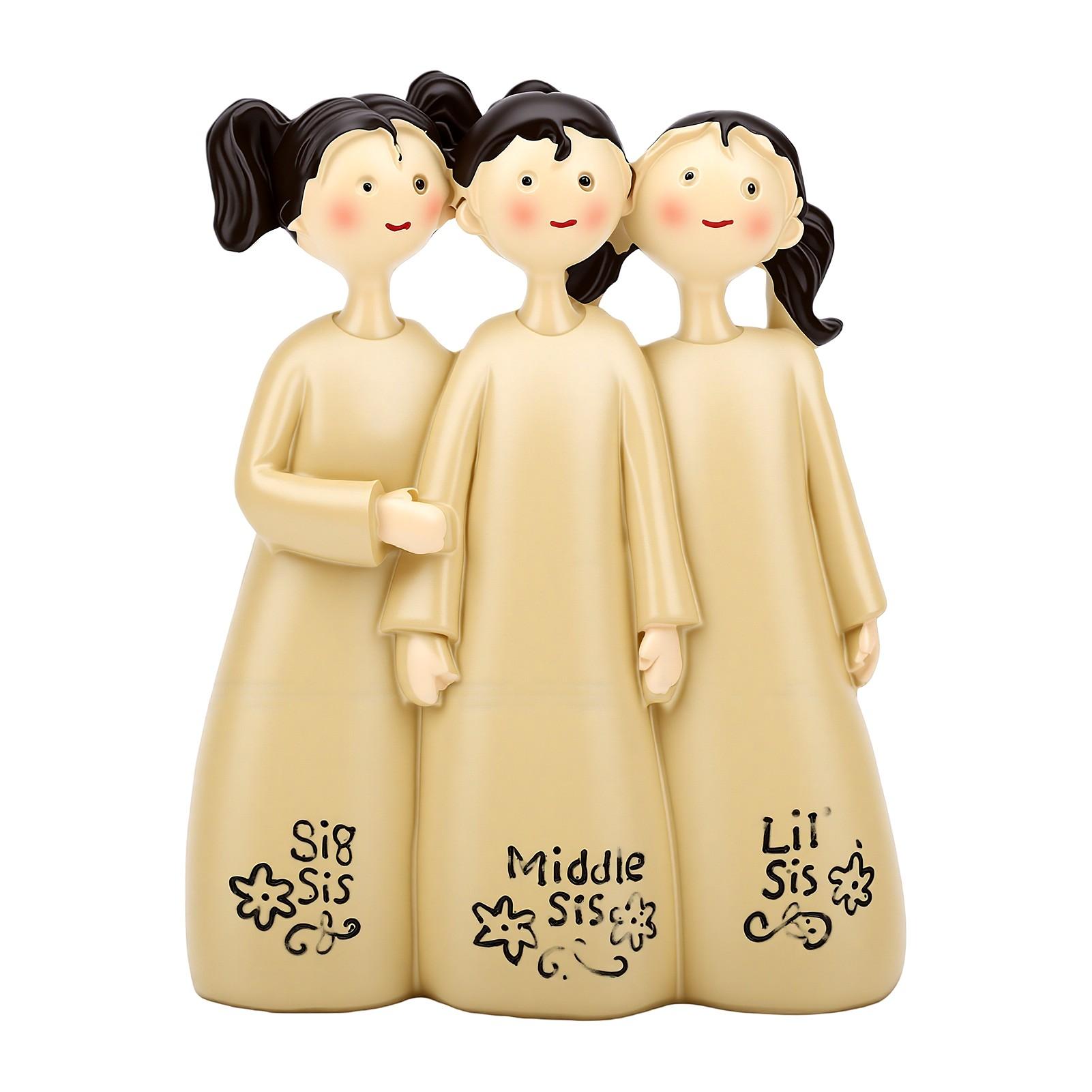 Drie Zussen Beeldje Hars Vriendschap Standbeeld Vrouwen Cadeaus Bureau Kunst Woonkamer Plank Beeldhouwwerk Decoratie