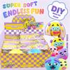 DIY Face Stickers Squeeze Ball Soft Squishy Fidget Toy Stress Relief Kids Decompression Toy