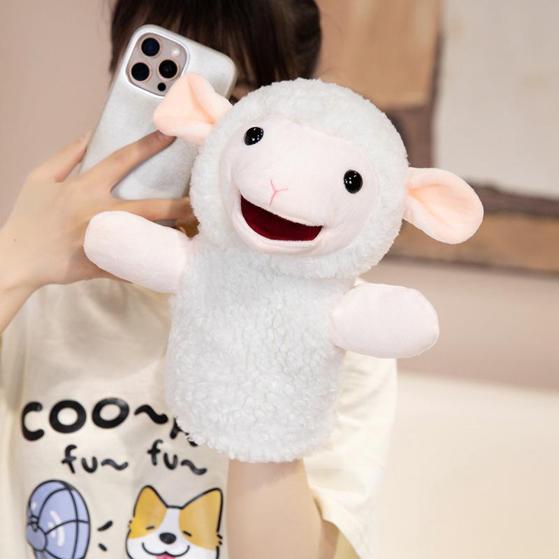 Fox & Crow Plush Hand Puppets for Storytelling with Sheep Gloves