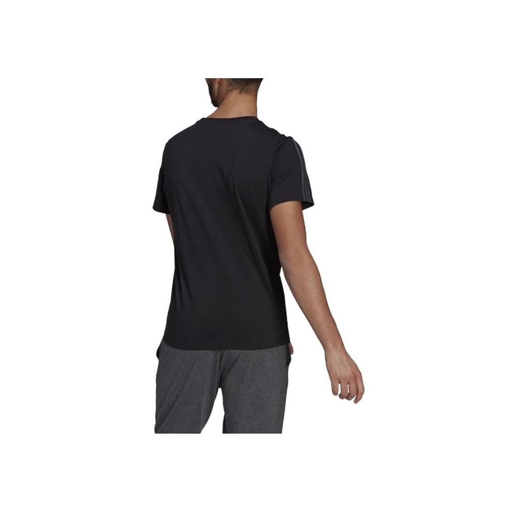 Adidas Solid Color Brand Logo Loose Fit Round Neck Short Sleeve T-Shirt Men Tops Black GK9436