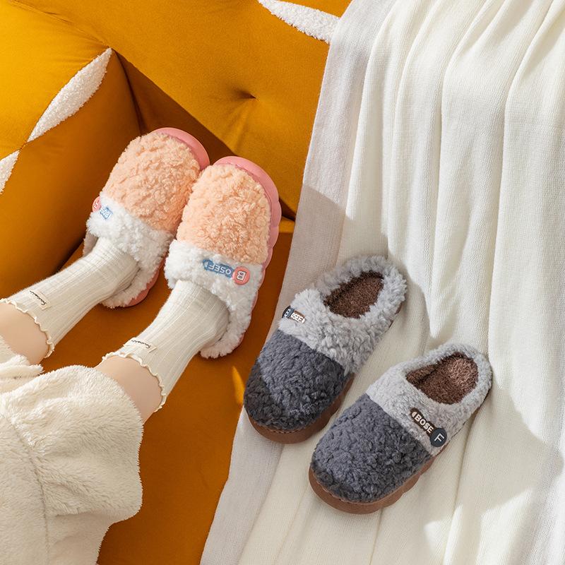 New cotton slippers autumn and winter indoor home use plush warm home non-slip winter warm