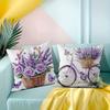4pcs Purple Lavender Single-Sided Printed Throw Pillow Covers for Sofa, Insert Not Included