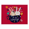 Easter meal mat, cartoon rabbit kitchen insulation coaster, heat-resistant cotton and linen Western style mat home decor