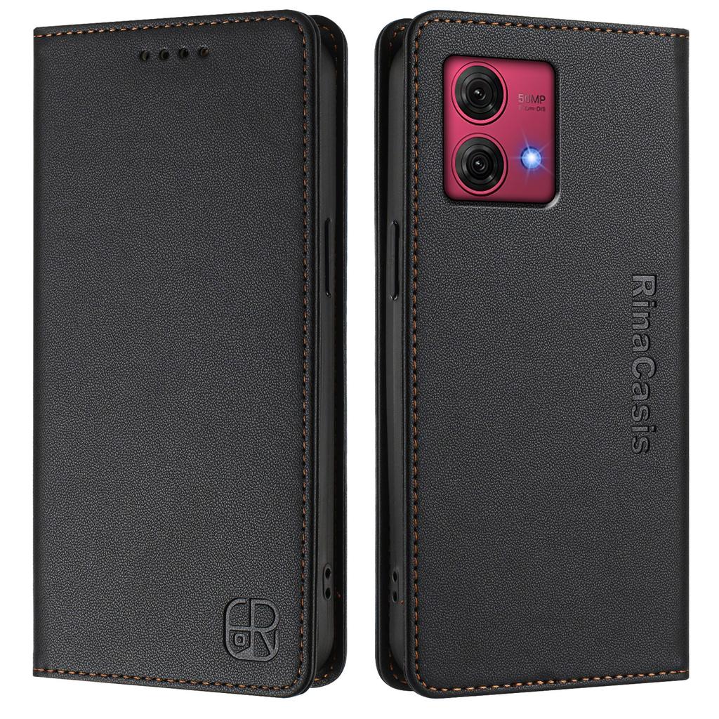 For Motorola Moto G84 5G Leather Case RINACASIS RC01 Phone Cover with RFID Blocking Wallet Stand