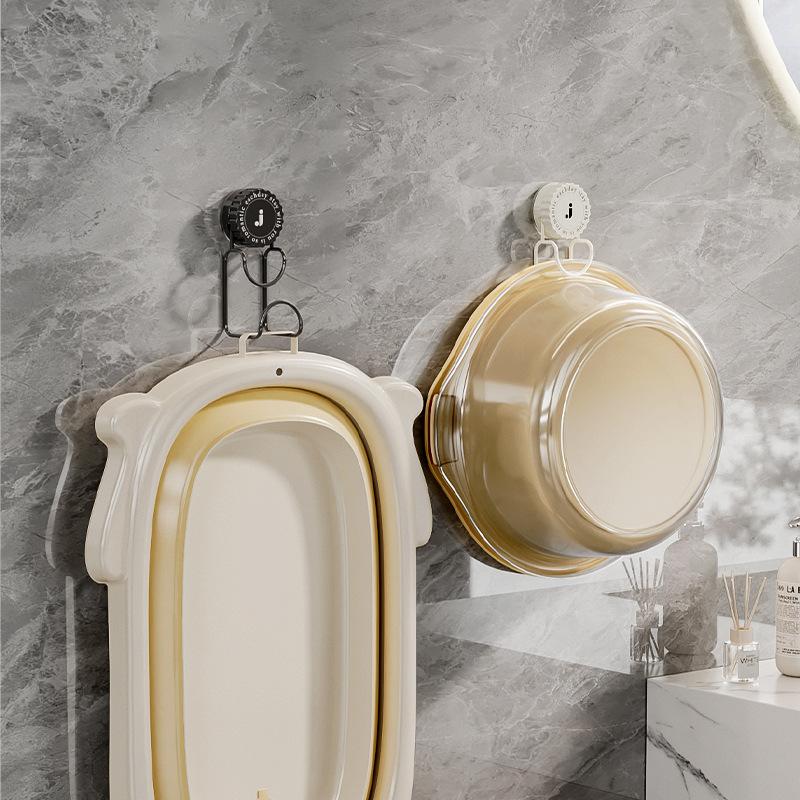 Badezimmer Saugnapfhaken Wandmontiertes Aufbewahrungsregal Badewanne Becken Haken Aufhänger Zuhause Küche Badezimmer Wandhaken