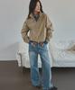 SIGREAT Suede Touch Half-Zip Anorak_Beige