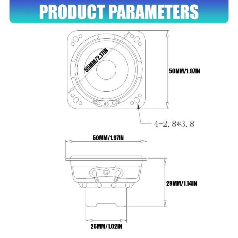 2inch 4Ohm 10W NdFeB Magnets Speaker With 18mm Voice Coils For Bluetooth-compatible And DIY Sound Projects