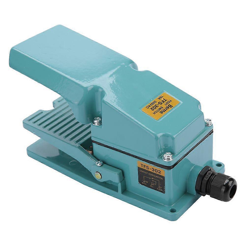 TFS-302 Momentary Electric Foot Pedal Switch, Non-slip Aluminum Shell, AC 250V, 15A