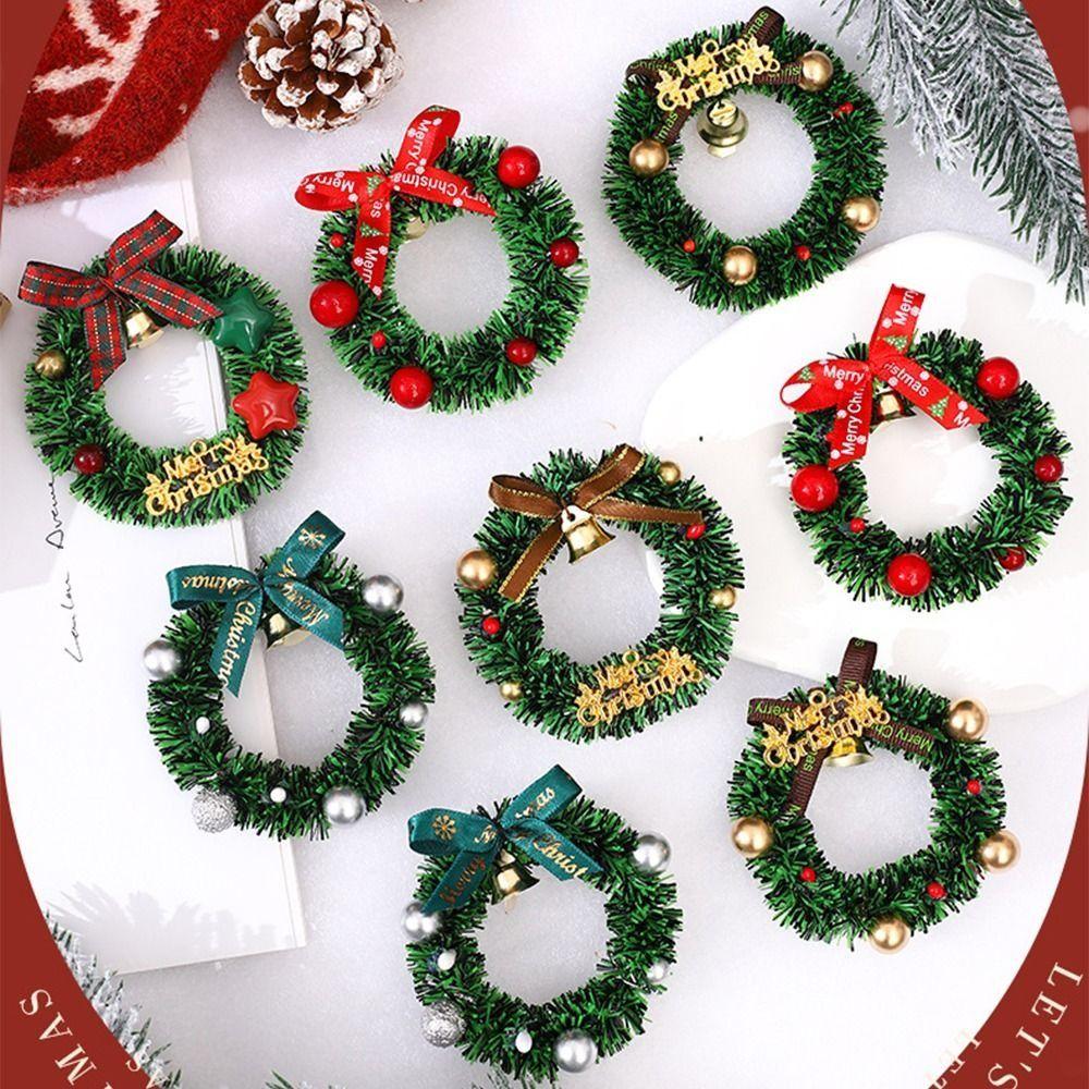 Mini Simulated Christmas Garland Creative Christmas Wreaths Decoration  Party Supplies