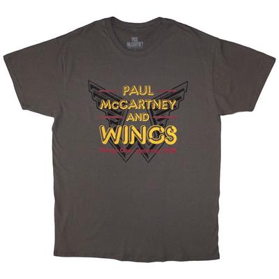 Paul McCartney Unisex T-Shirt: Wings Over America '76 Large / Charcoal Grey