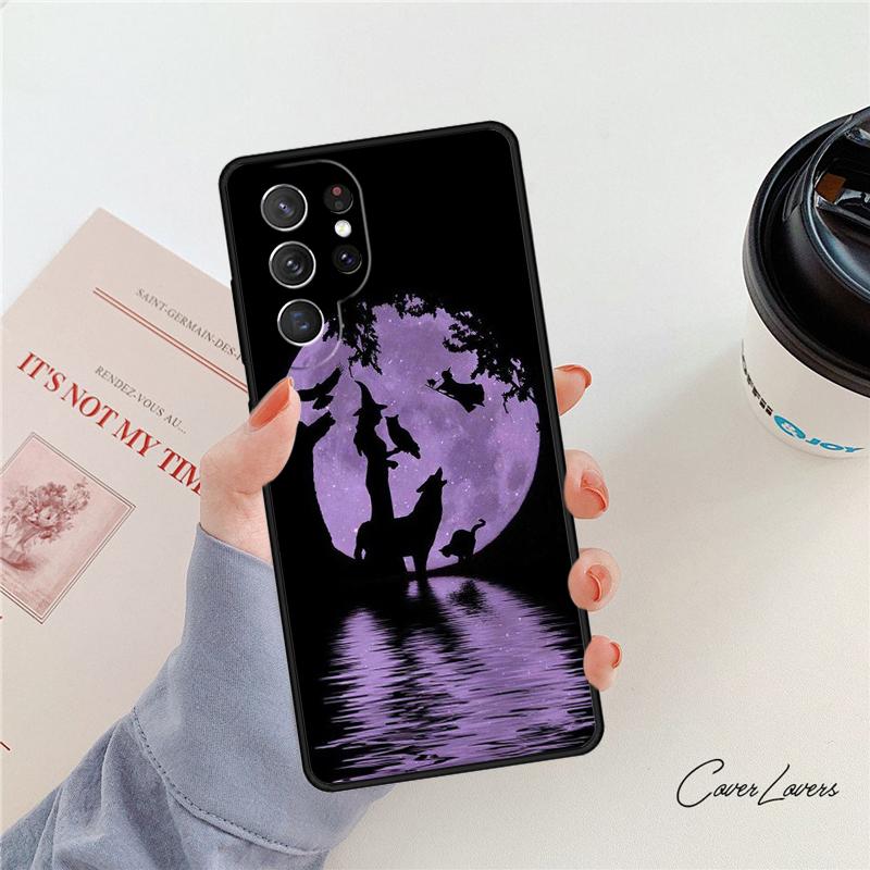 Witches Cat Moon Phone Case For Samsung Galaxy S24 S25 S23 S22 Ultra Note 10 20 Plus S20 S21 FE Cover