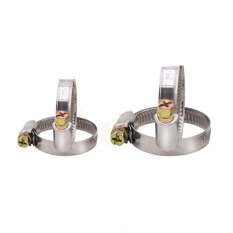 25pcs Stainless Steel Hose Pipe Clamps 10mm-70mm Cross German Hose Clamp Clips for Air Hose Water Pipe Fuel Hose 5 Sizes