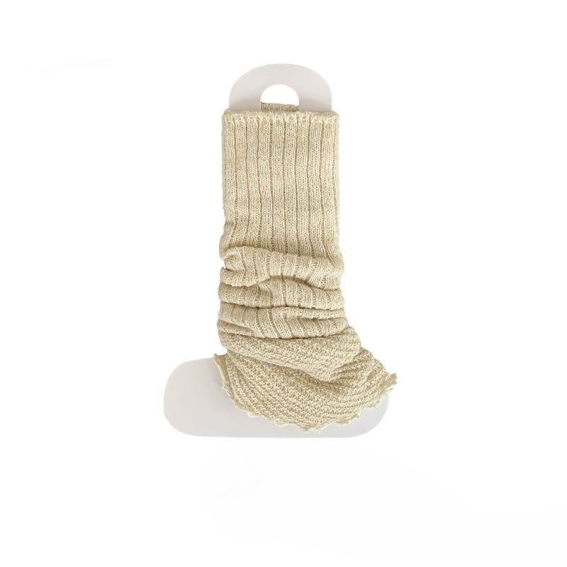 Damen Herbst und Winter Neuer Stil Alle Arten von Spitze Breiter Streifen Preppy Wind Wadenhohe Plüschstrümpfe