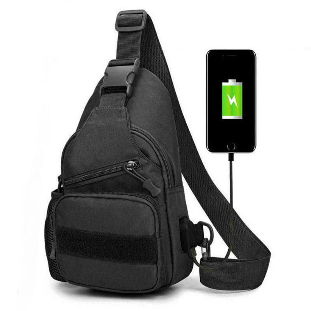With Water Bottle Holder Chest Sling Bag Small Men's Crossbody Bag Shoulder Backpack  Hiking