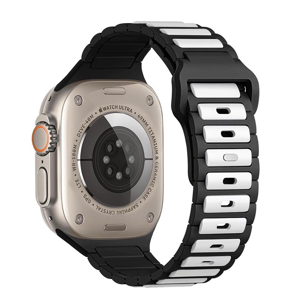 

Магнітний спортивний ремінець для Apple Watch Ultra 2 44мм 40мм 49мм 45мм 41мм 38мм силіконовий ремінець для iWatch Series10 9 8 7 6 5 4 3 se 42мм 46мм For 46mm чорний