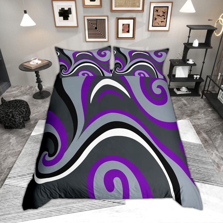 Comforter Homewish Contemporary Geometric Modern Abstract Art Set Aesthetic Swirl Bedding Set
