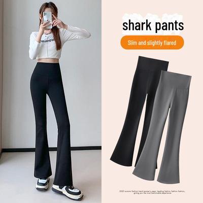 Damen Schlaghose mit hohem Bund: Elastische, fleecegefütterte Leggings für Herbst/Winter, schlankmachend, hüfthebend und bauchstraffend.