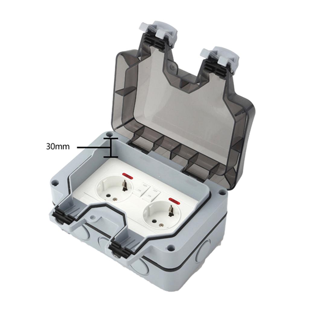 Durable & Secure Outdoor Socket with Lockable Cover Weatherproof Socket IP66 European Standard Designed for Outdoor Use