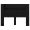 Storage Headboard with LED Lighting Black Oak Wood Based Material
