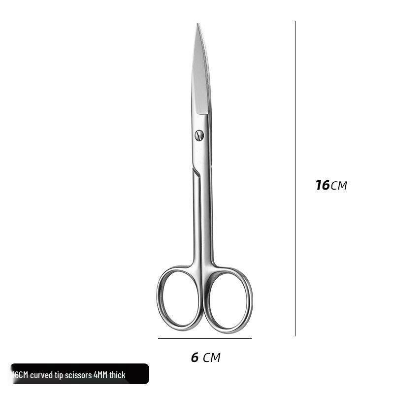 420 Stainless Steel Multi-Purpose Scissors: Large Curved, Straight, Round Tip for Surgical, Beauty, Nose Hair, Eyelid, and Teaching Use.