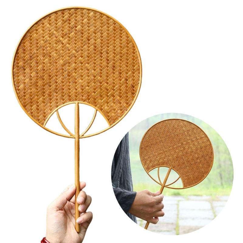 Handcrafts Bamboos Woven Fan Lightweight Cooling Fan for Summer Cooling Paddles and Weddings Parties Home Decors Gift