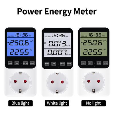 Multifunkčný Merač Výkonu LCD Digitálny Wattmeter Merač Energie Zásuvka 220V EÚ Zástrčka Elektrické Náklady KWH Smart Ovládanie Analyzátor
