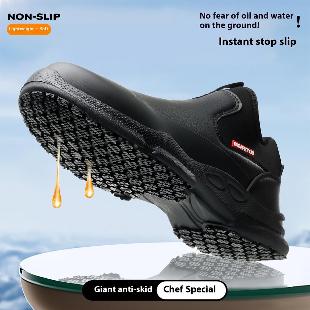 Shevalues Men Eva Clogs Men Chef Shoes Non-slip Kitchen Shoes Work Shoes Oil-proof Waterproof and Wear-resistant Rubber Shoes