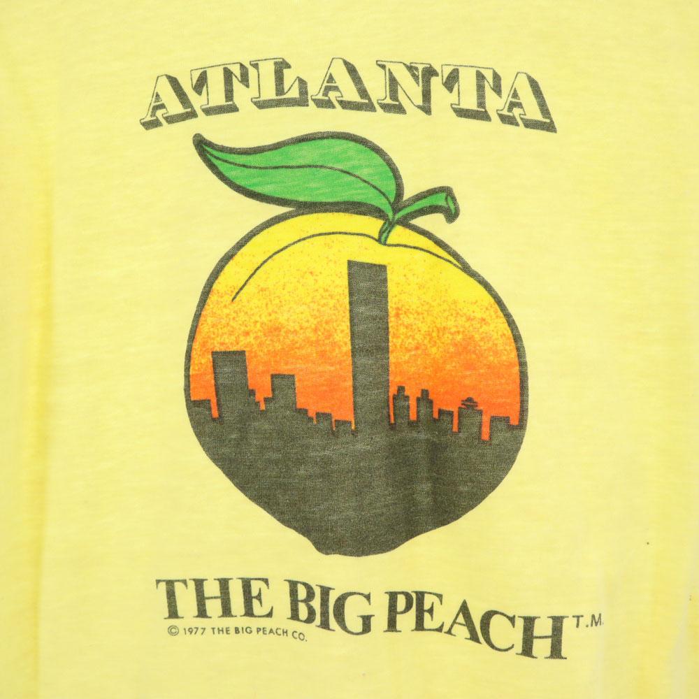 VINTAGE 70s Short sleeve THE BIG PEACH T-shirt yellow Atlanta Men's Used