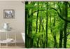 Modern Forest Shower Curtain Green Plant Tree Landscape Shower Curtain Bathroom Waterproof Bathroom Decor Cortina De La Ducha