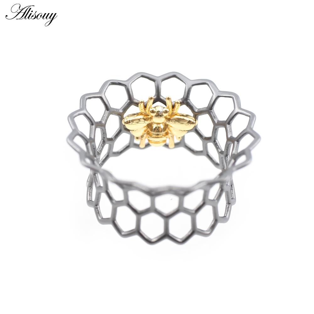 Alisouy 1PC 8-25mm Copper Hollow Honeycomb Bee Ear Tunnels Plugs Flesh Expander Stretchers Gauges Earrings Piercing Body Jewelry