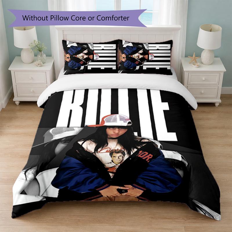 Billie Eilish Print 3Pcs Duvet Cover Set 1 Duvet Cover and 2 Pillowcases Soft Bed Linen For Household Bedroom