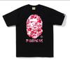 Unisex-Shirt Baumwolle Oversize Große Größe Bape ABC Camo Affenkopf Schwarz Rosa A Bathing Ape Groß Brandneu