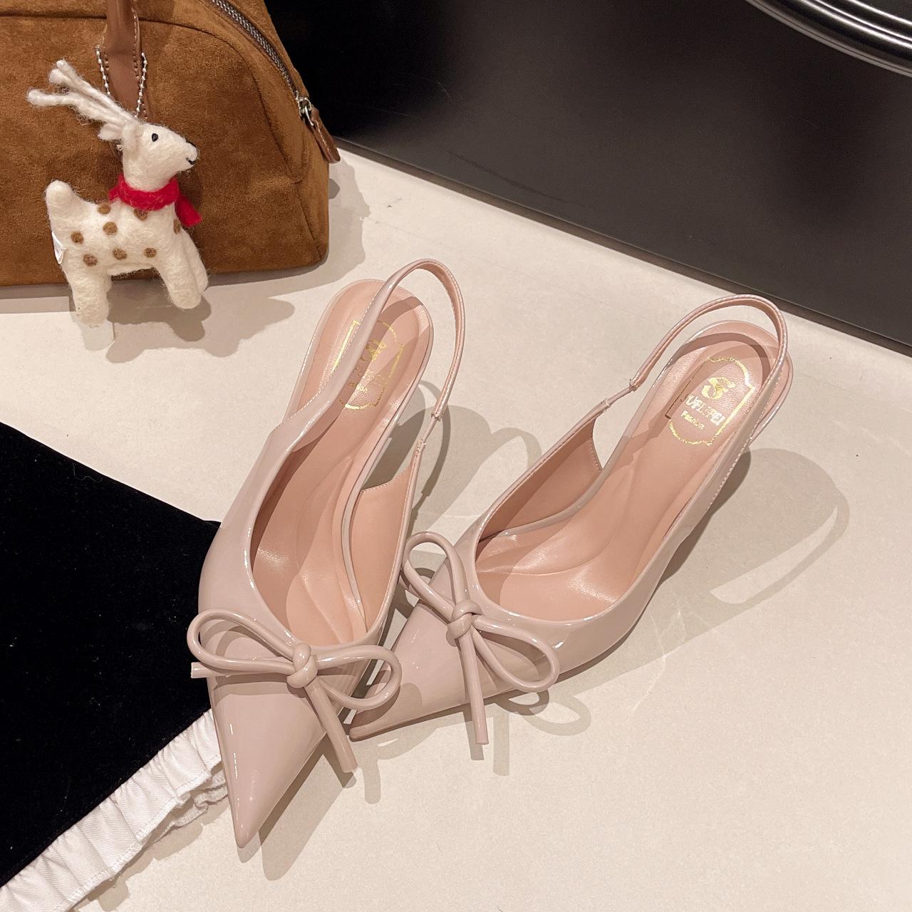 

Large size women s shoes 41-43 fat feet French naked pink pointed high heels women s summer patent leather bag head empty stiletto sandals 42 абрикосовый