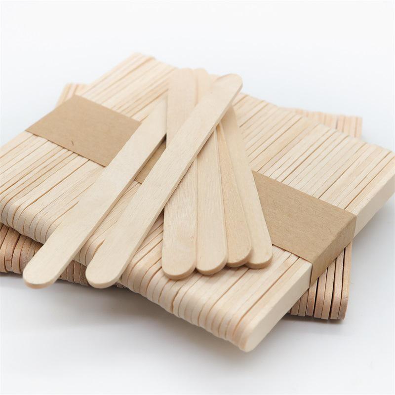 50 Wooden Popsicle Sticks for DIY Projects, Original Birch Color
