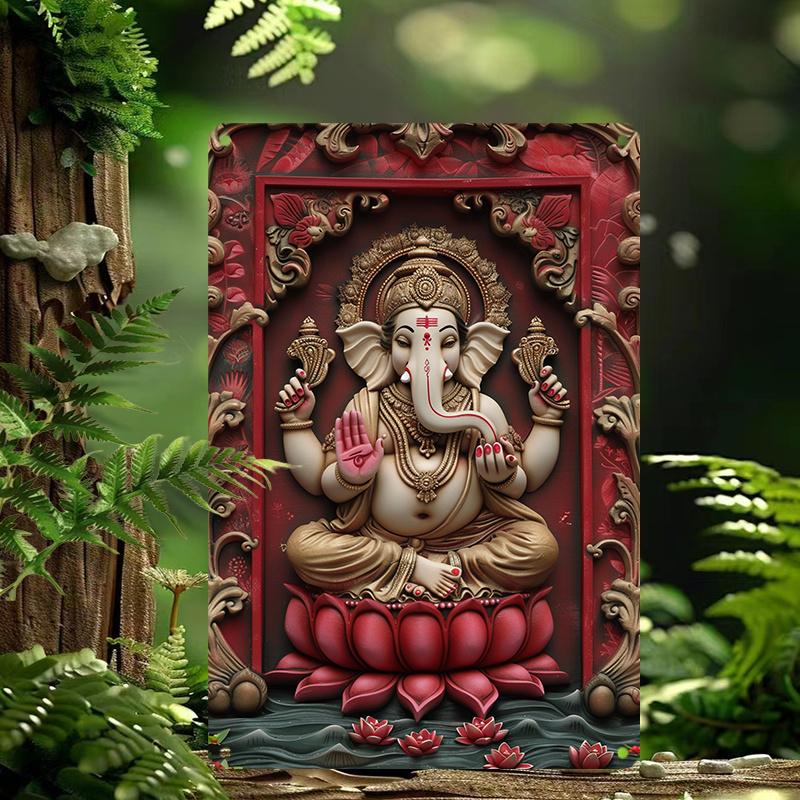 Ganesha D Aluminum Wall Art Spiritual Home Decor x Inch 20x30cm(7.8x11.8inch)