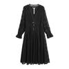Women's Large-size Lace Dress with Fleece, Fall/winter Style, High-end Slimming and Elegant Dress
